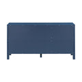 Sideboard With Curved Swirl Patterned Doors And Artistic Three Door Design,Suitable For Living Rooms,Entrance And Study Navy Blue Primary Living Space American Design Mdf