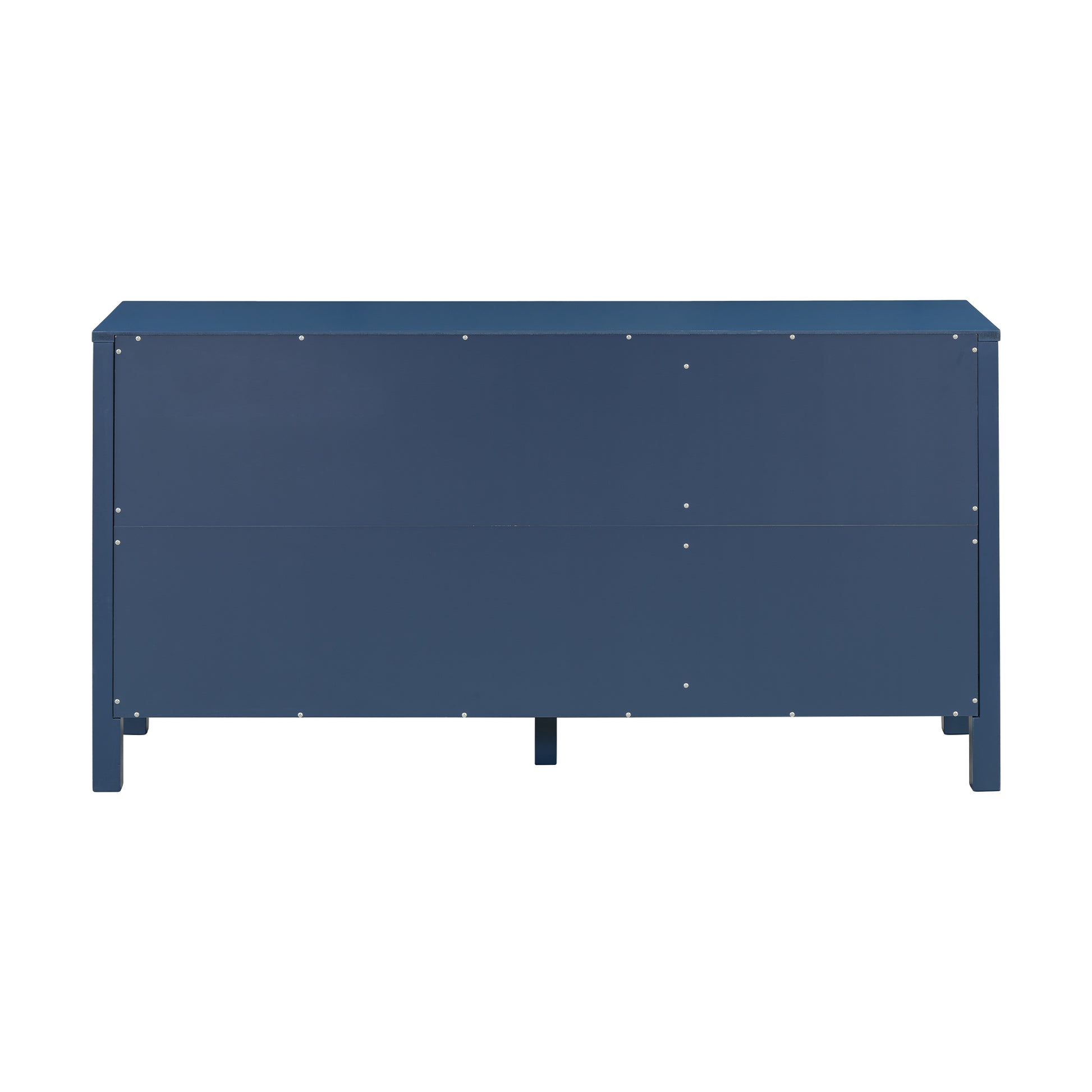 Sideboard With Curved Swirl Patterned Doors And Artistic Three Door Design,Suitable For Living Rooms,Entrance And Study Navy Blue Primary Living Space American Design Mdf