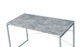 Jurgen Faux Concrete & Silver Finish Writing Desk Gray,Silver Metal,Synthetic Wood