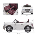 Aosom Bentley Mulsanne 12V Ride On Car, Battery Powered Car With Remote Control, Suspension, Startup Sound, Led Lights, Mp3, Horn, Music, Forward And Backward, 2 Motors, White White Iron Plastic