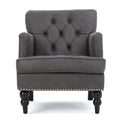 Harrison Tufted Club Chair Slate Microfiber 1 Seat