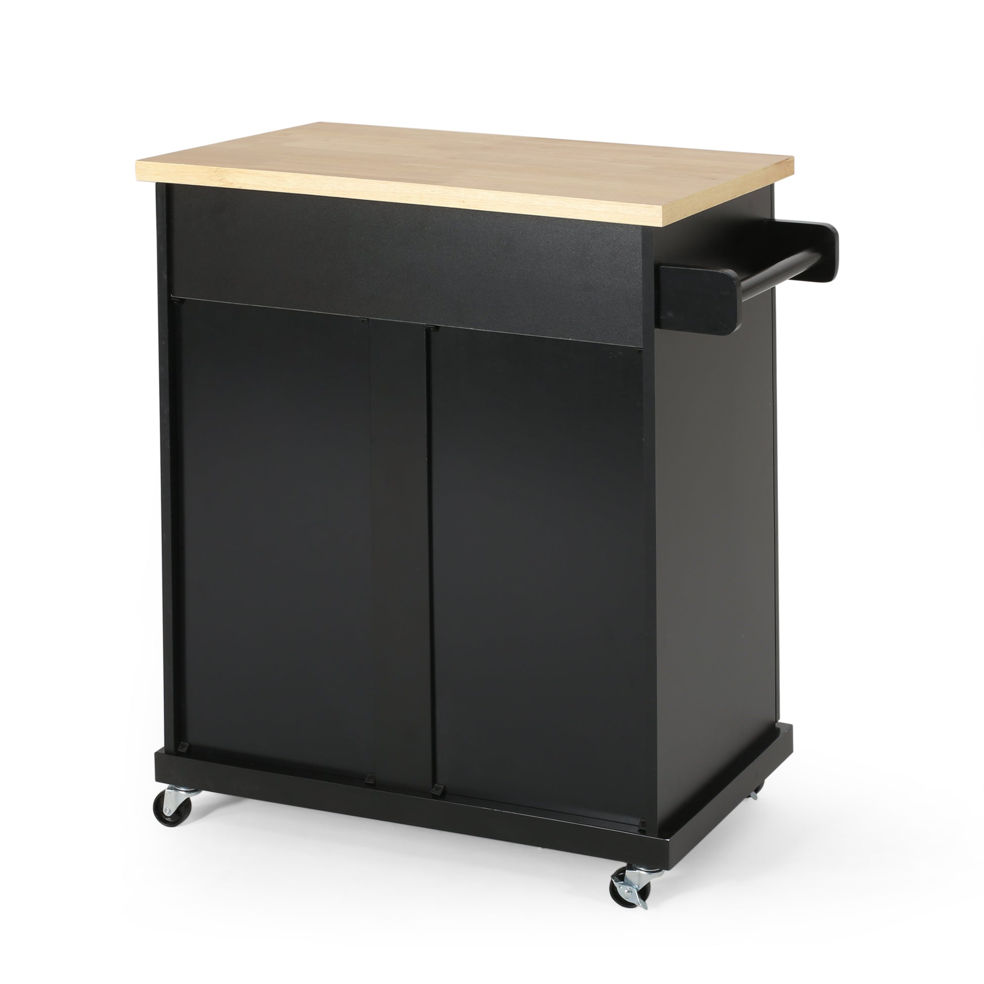 Kitchen Cart Black Wood