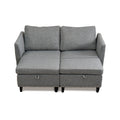 Convertible Sectional Sofa With Storage Seat 6 Seat Sofa With Reversible Chaise U Shaped Sectional Couch For Living Room,Light Grey Grey Fabric 6 Seat