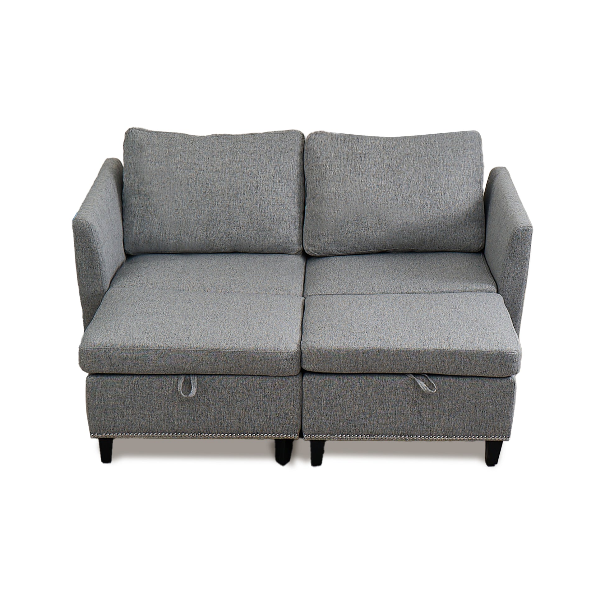 Convertible Sectional Sofa With Storage Seat 6 Seat Sofa With Reversible Chaise U Shaped Sectional Couch For Living Room,Light Grey Grey Fabric 6 Seat