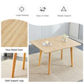 Wood Colored Mdf Desktop With Rubber Wooden Legs, Foldable Computer Desk, Foldable Office Desk, Solid Wood Dining Chair With Small Curved Back And Pu Cushion . Zd 1545 Dx 2361 Wood Seats 6 Wood