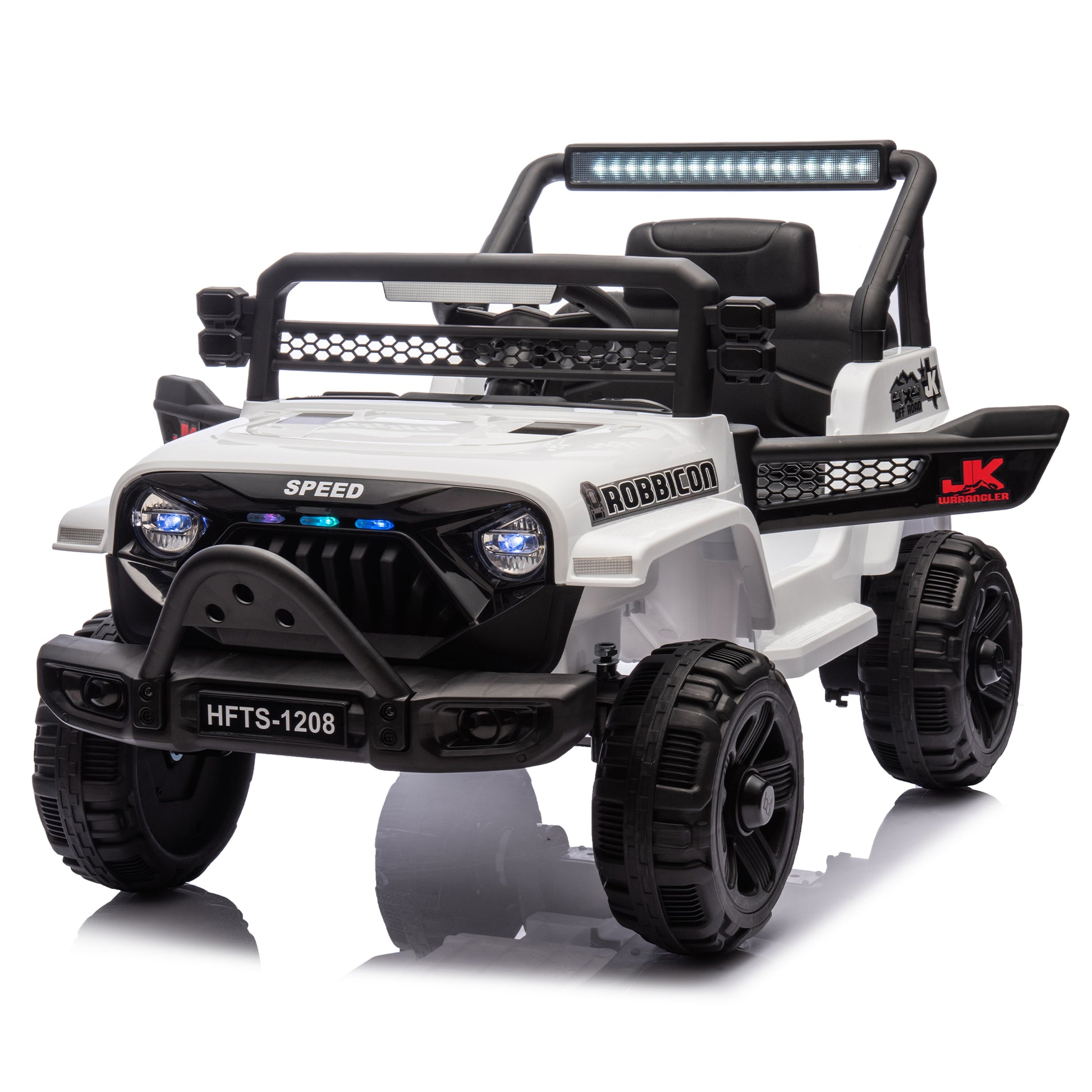 12V Kids Ride On Electric Truck Car W Parents Control,2Wd,Four Wheel Suspension,Early Education Function,Adjustable Volume,Usb,Mp3,Bluetooth,Microphone Jack,Power Display,Led Lights For Kids Aged 3. White Polypropylene