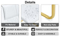 Table And Chair Set, The Table Is Equipped With A Marble Patterned Mdf Tabletop And Gold Table Legs.Dining Chairs,Gold Legged Upholstered Chairs Made Of Artificial Leather. Gold White Seats 4 Mdf