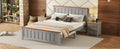 Queen Size Wood Platform Bed Wooden Slat Support, Vintage Simple Bed Frame With Rectangular Headboard And Footboard, Grey Box Spring Not Required Queen Grey Wood