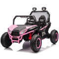 24V Two Seater Kids Ride On Utv W Parents Control,400W Super Power,Four Wheel Suspension,Led Light With Rear Searchlight,Bluetooth,Mp3,Music,Rear Storage Space,Speeds 3.73 4.97Mph For Kids Aged 3 . Pink Polypropylene