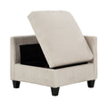 Modern Living Room Furniture Beige Corner Seat With Storage Corduroy Fabric Upholstery 1Pc Modular Piece Beige Primary Living Space Contemporary,Modern Solid Wood