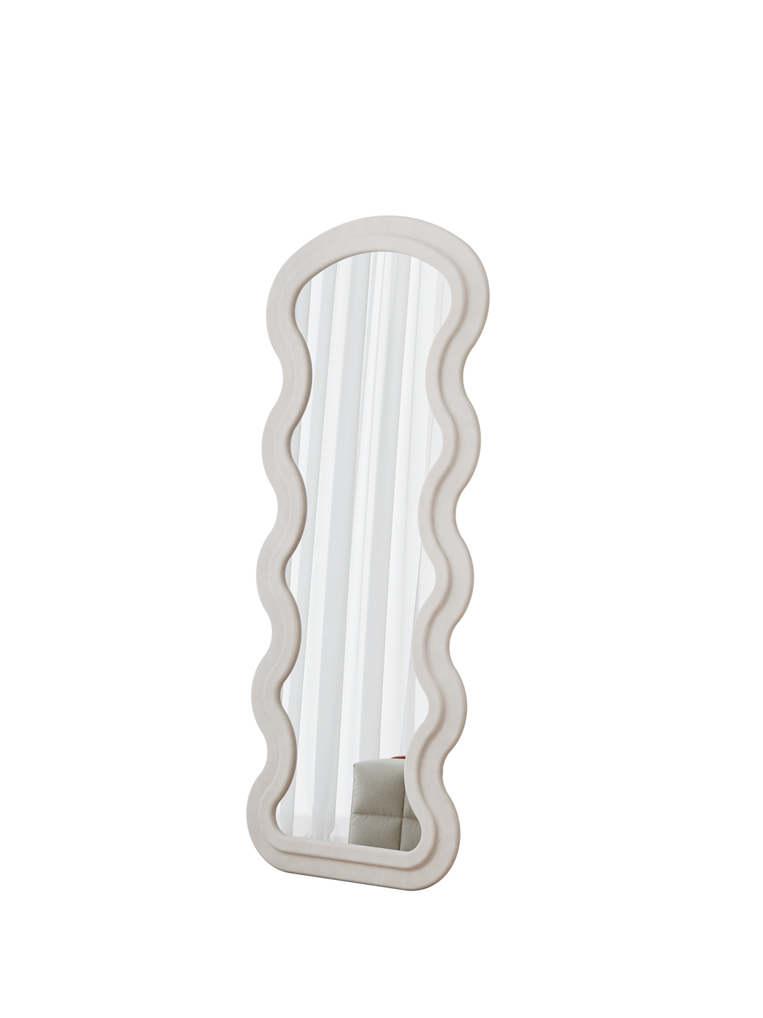 Cream White Mirror Cream White Metal Synthetic Wood Mirror