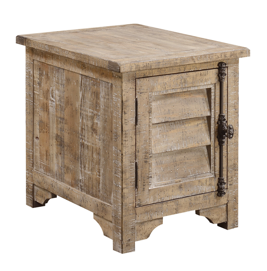 Ludin Taupe Chair Side Table Taupe Solid Wood