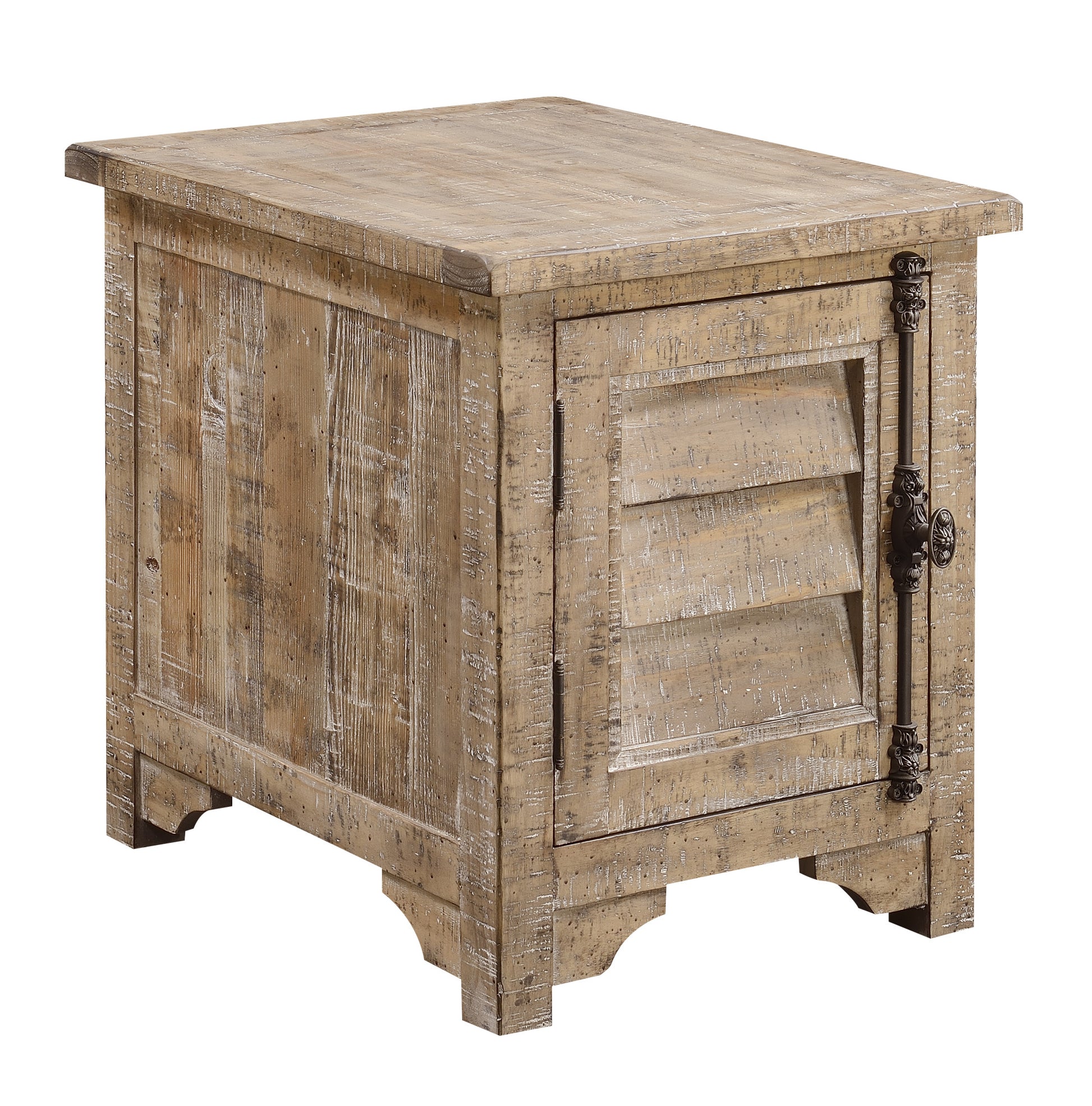 Ludin Taupe Chair Side Table Taupe Solid Wood