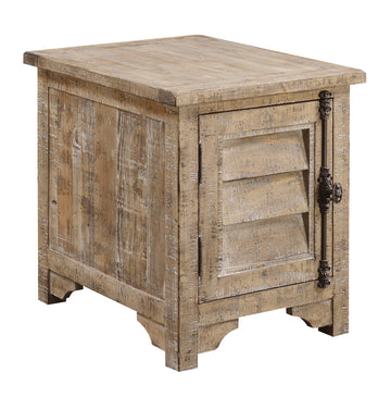 Ludin Taupe Chair Side Table Taupe Solid Wood