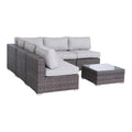 Fully Assembled Wicker 4 Person Seating Set With Cushions Brown,Gray Wicker