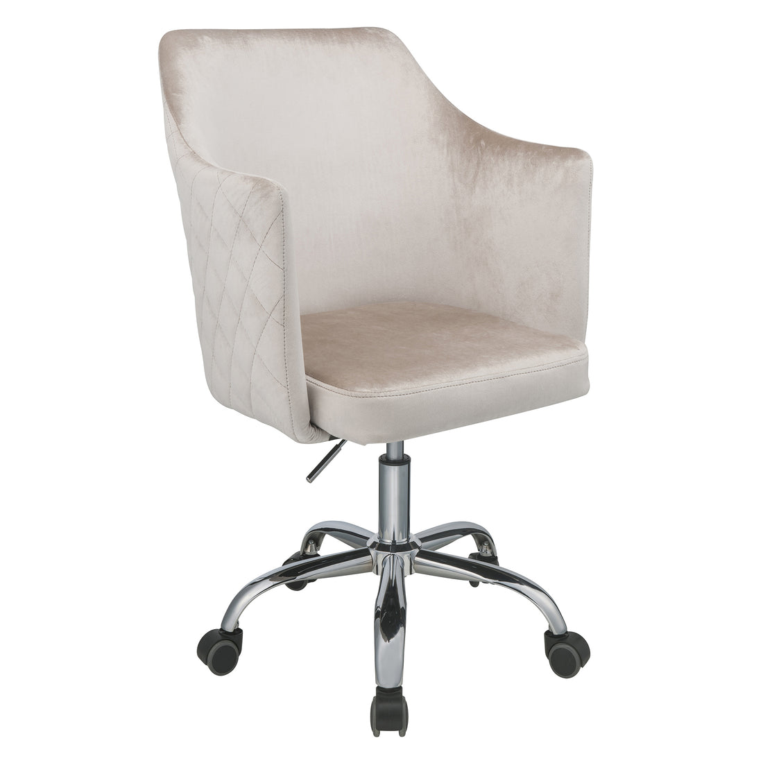 Champagne And Chrome Swivel Office Chair Solid Silver Grey Office Foam Rectangular Modern Office Chairs Solid Back Swivel Velvet