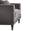 Grey Accent Chair With Pillow Grey Primary Living Space Mid Century Modern Wood Fabric