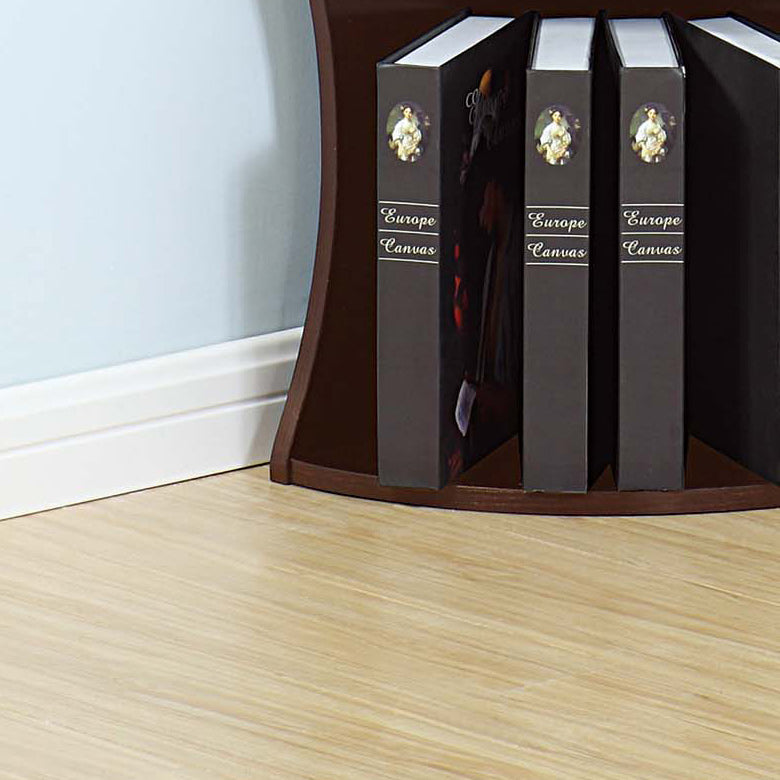 Five Shelf Corner Bookcase Rounded Shelf Fronts Quarter Circle Red Cocoa Color Espresso Particle Board Mdf