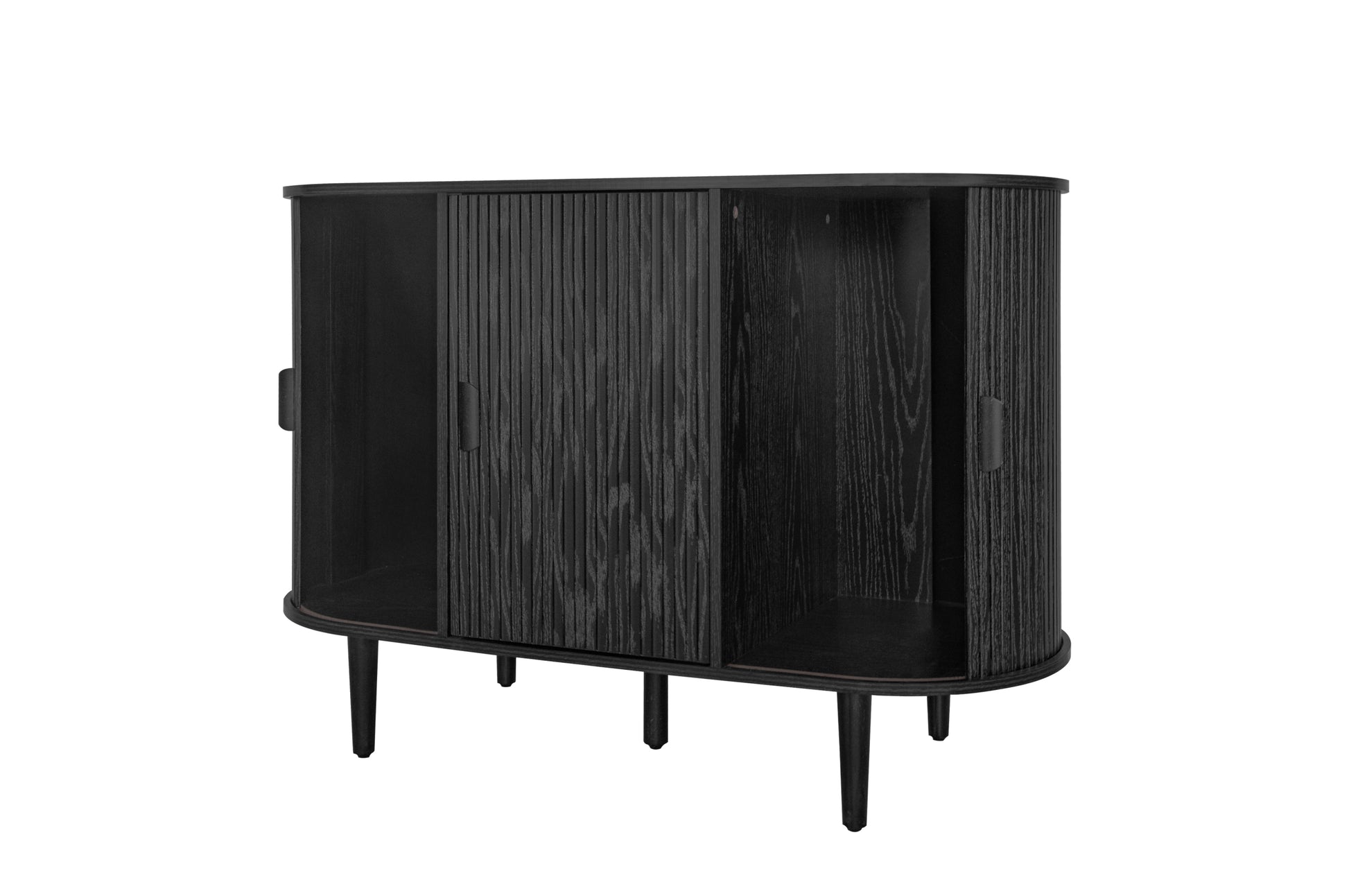 3 Door Buffet Cabinet,Large Storage Accent Cabniet With 3 Door,Sideboard Cabniet For Living Room, Entryway, Hallway, Office Kitchen And Dining Room Black Sliding Doors Modern Mdf