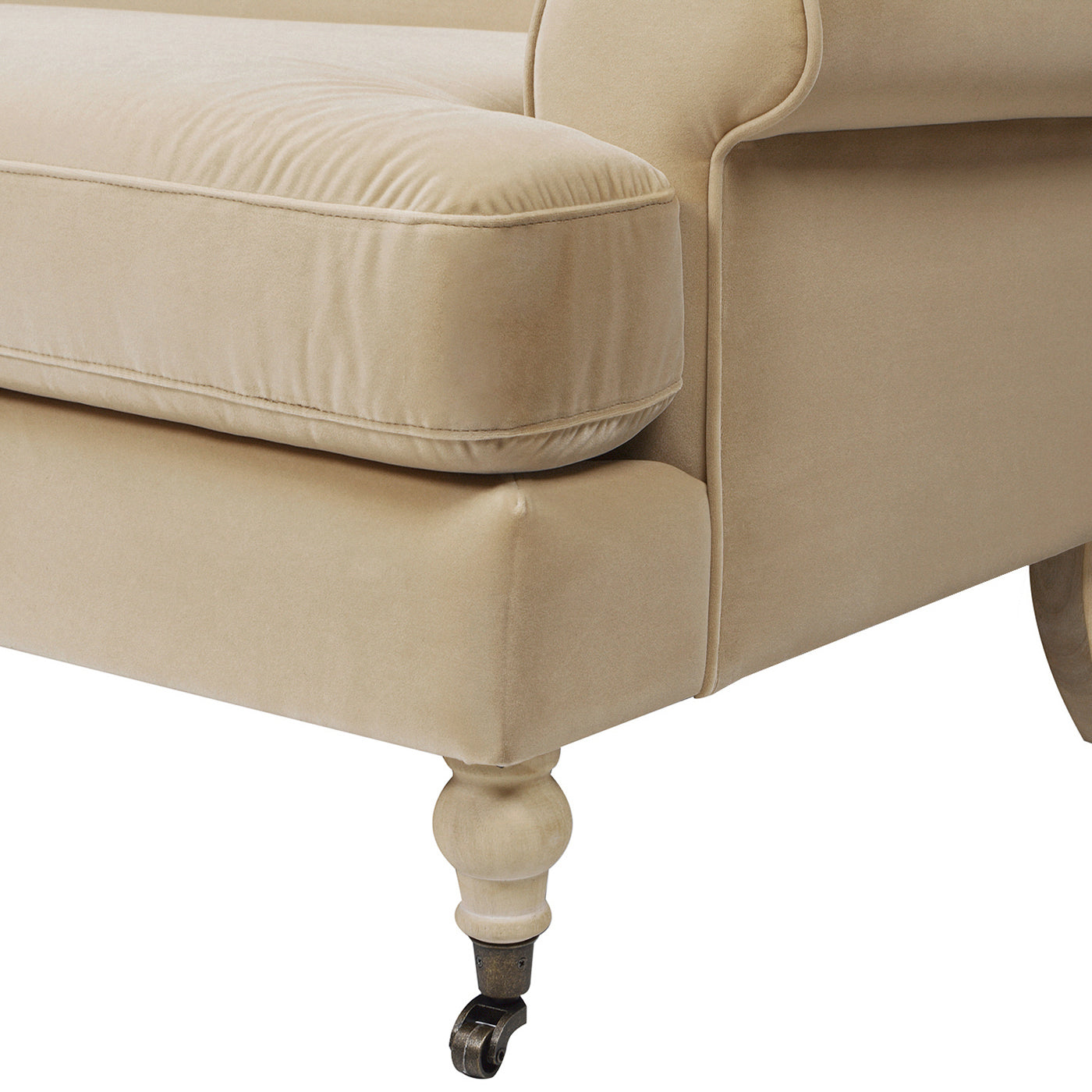 Alana 88" Lawson Two Cushion Tightback Sofa, Fawn Brown Performance Velvet Brown Foam Velvet 2 Seat