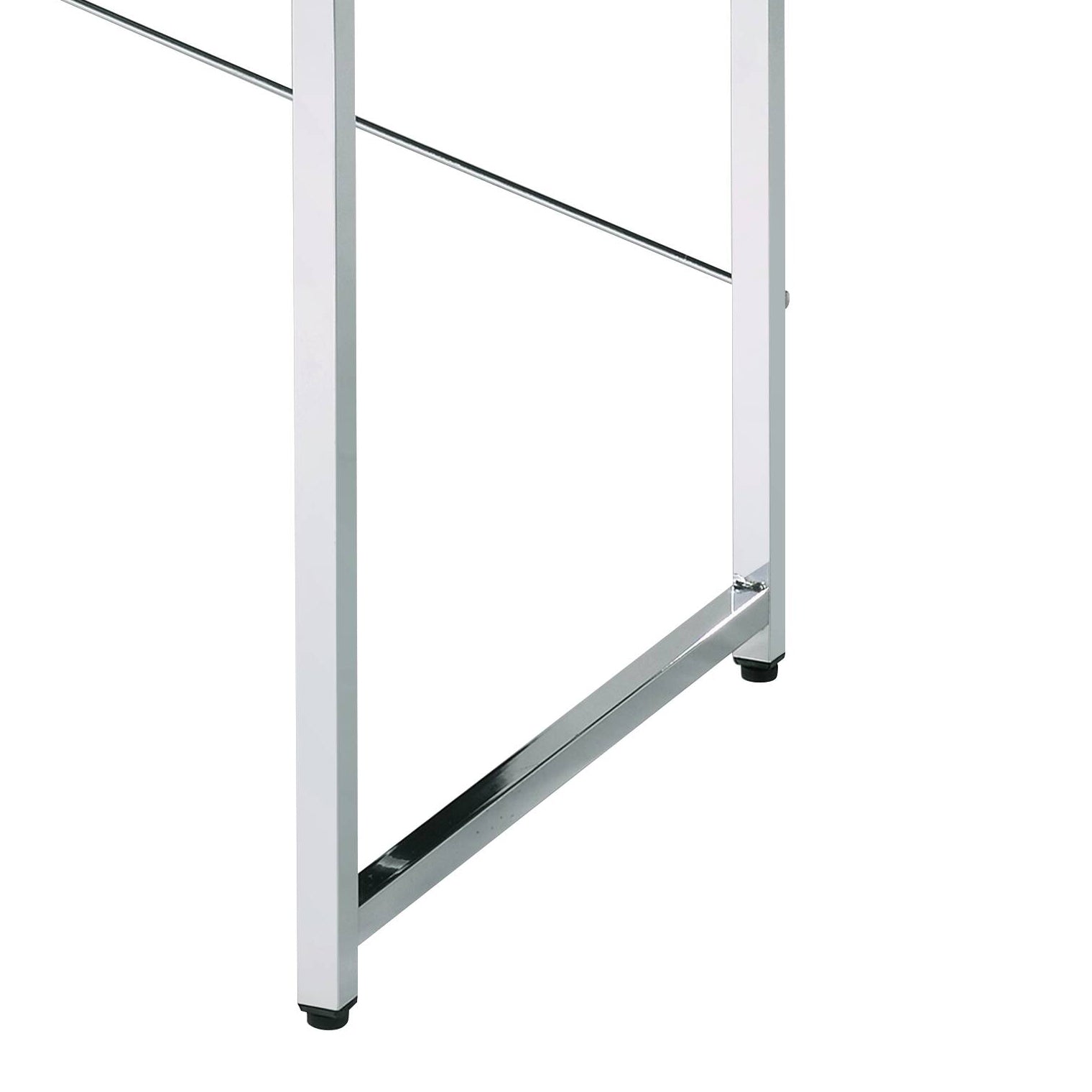 Tennos White & Chrome Finish Writing Desk White Metal,Synthetic Wood