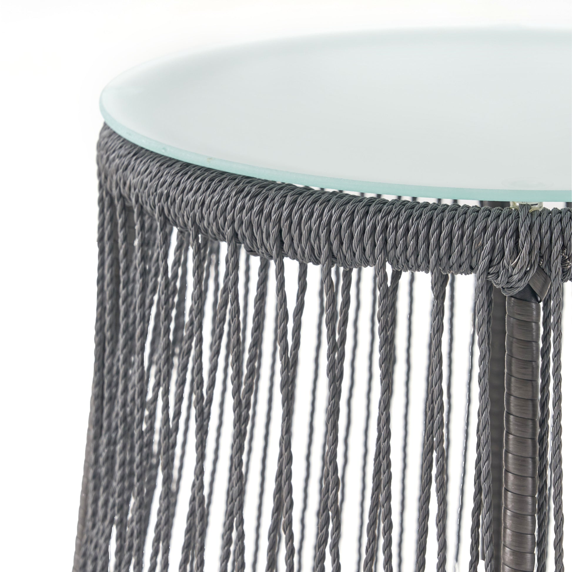 Southport Side Table Gray Woven Rope