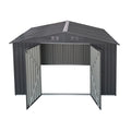 Outdoor Sheds 6Ft X 8Ft & Outdoor Storage Clearance, Metal Anti Corrosion Utility Tool House With Lockable Door & Shutter Vents, Waterproof Storage Garden Shed For Backyard Lawn Patio Grey Iron