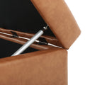 Carlsbad Pu Storage Ottoman Tan Wood Pu