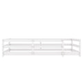 Twin Size Floor Bed, Montessori Floor Bed With Fence, Kids Montessori Bed Twin Size, Wood Montessori Floor Bed For Kids, Girls, Boys White White Wood Metal