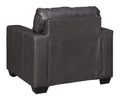 Traditional Old School Leather Box Shaped Chair And A Half With Stitch Details, Black Black Wood