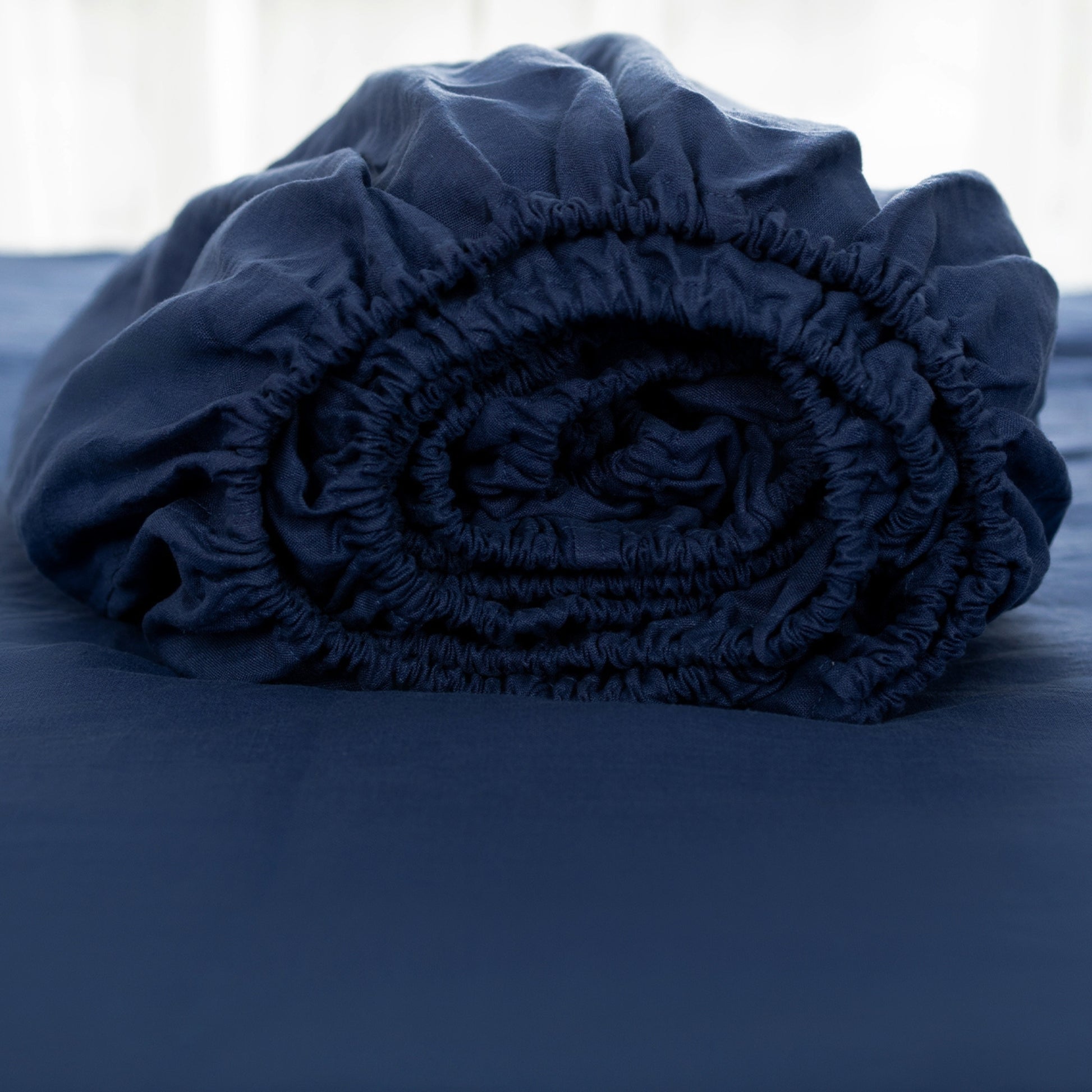 Fitted Queen Sheet 1 Pc, Bed Sheets Queen Size, Linen Sheets Queen Size, Hotel Sheets Navy Linen
