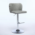 Swivel Barstools Adjusatble Seat Height With Chrome Base, Modern Pu Upholstered Bar Stools With The Whole Back Tufted, For Home Pub And Kitchen Island,Gray, Set Of 2 Gray American Design Bar Stools Set Of 2 Foam Pu Leather