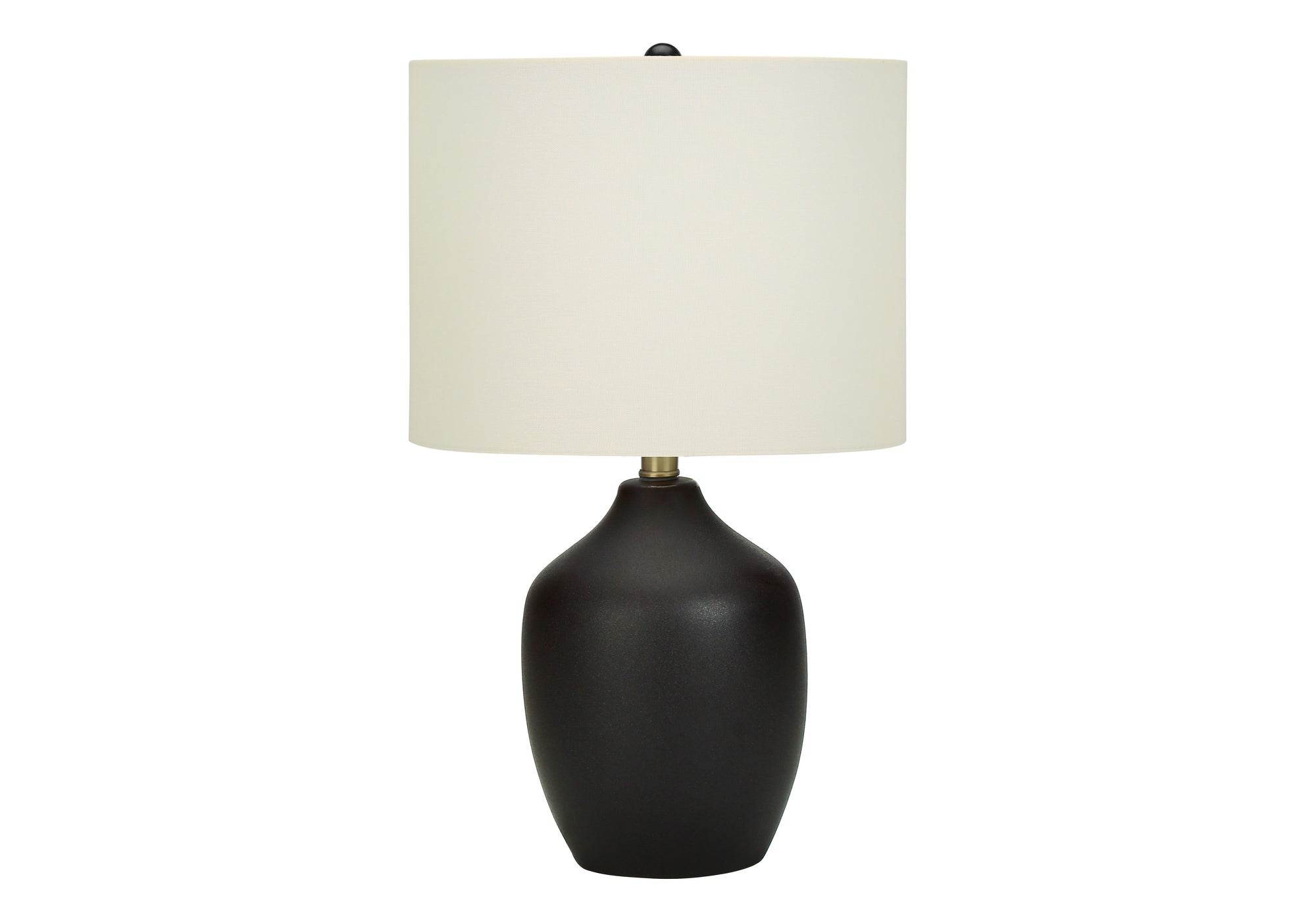 Lighting, 22"H, Table Lamp, Black Ceramic, Ivory Cream Shade, Transitional Black Ceramic