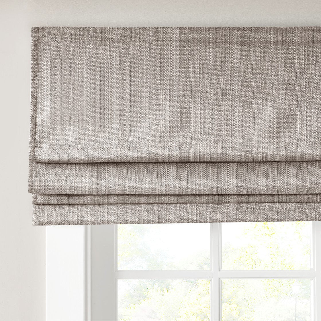 Basketweave Room Darkening Cordless Roman Shade Taupe Polyester