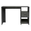 Arlington Writing Computer Desk, One Drawer, Two Shelves Gray Computer Desk Office Contemporary Rectangular Drawers Computer Tables Rectangular Melamine Engineered Wood