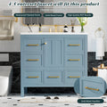 36'' Bathroom Vanity With Resin Sink Combo, Solid Wood Frame Bathroom Storage Cabinet, Freestanding Vanity Set With 5 Drawers& Soft Closing Doors Same As Sw000142Aam Blue Bathroom Solid Wood Mdf Resin