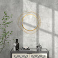 Homcom Metal Wall Art Modern Mirror Decor Home Hanging Wall Sculptures For Living Room Bedroom Dining Room, Gold Gold Mdf Glass