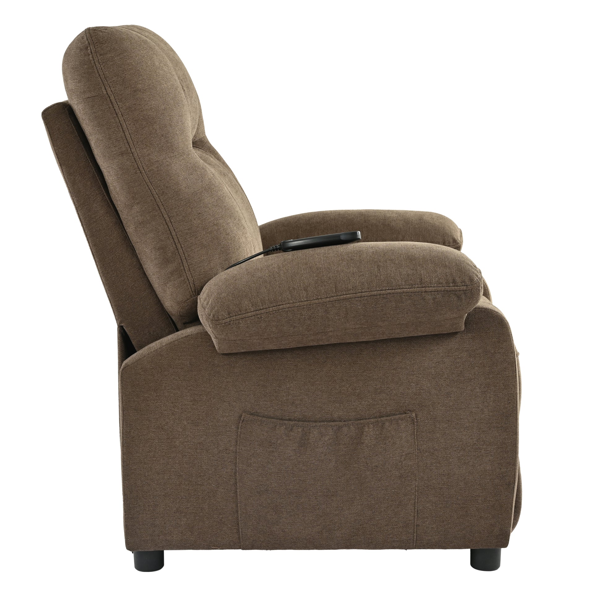 Recliner Chair With Message And Heater, Recliner Chair For Adult, Manual Control Message Chair Brown Steel