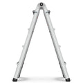 17Ft Multi Position Foldable Aluminum Ladder, A Frame And Straight Ladder, Ansi 250Lbs Grey Aluminium Alloy