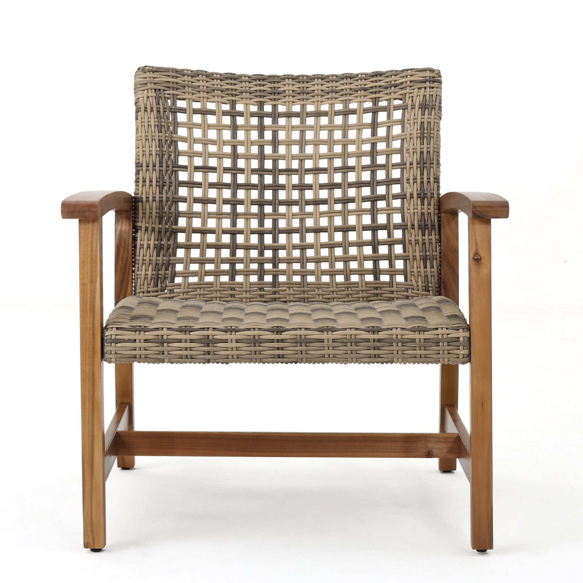 Hampton Wood Wicker Club Chair Set Of 2 Natural Grey Wood