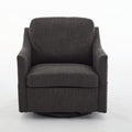 Dark Grey 360 Degree Swivel Rotating Accent Chair With Usb And Magazine Book For Living Room And Hotel Bed Room,Upholstered Accent Chair With Cooper Nail Dark Grey White Primary Living Space American Design,Classic,Modern Pine Foam Wood Fabric