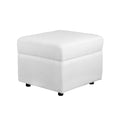 Soho Ottoman In White White Fabric