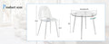 A Modern Minimalist Style Round Transparent Tempered Glass Table, Silver Metal Legs, Paired With 4 Modern Style Transparent Dining Chairs,Bringing A Luxurious Experience. Transparent Seats 4 Glass