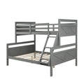 Twin Over Full Bunk Bed With Ladder, Safety Guardrail, Perfect For Bedroom, Gray Box Spring Not Required Twin Gray Wood Bedroom Bunk Pine