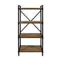 Metal Pipe Shelf With Fir Wood Black Metal & Wood