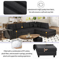 109.2''L Shaped Modular Sectional Sofa With Removable Back Cushions And 2 Pillows, Suitable For Living Rooms, Offices, And Apartments Dark Gray Polyester 5 Seat