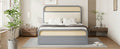 Queen Size Wooden Platform Bed With Trundle And 2 Drawers,Gray Queen Gray Solid Wood Mdf