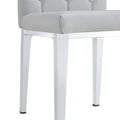 2 Piece Dining Chair, Modern Style Kitchen Upholstered High Back, Metal Leg Office Chair, Suitable For Dining Room, Office, Restaurant. Light Gray Pu