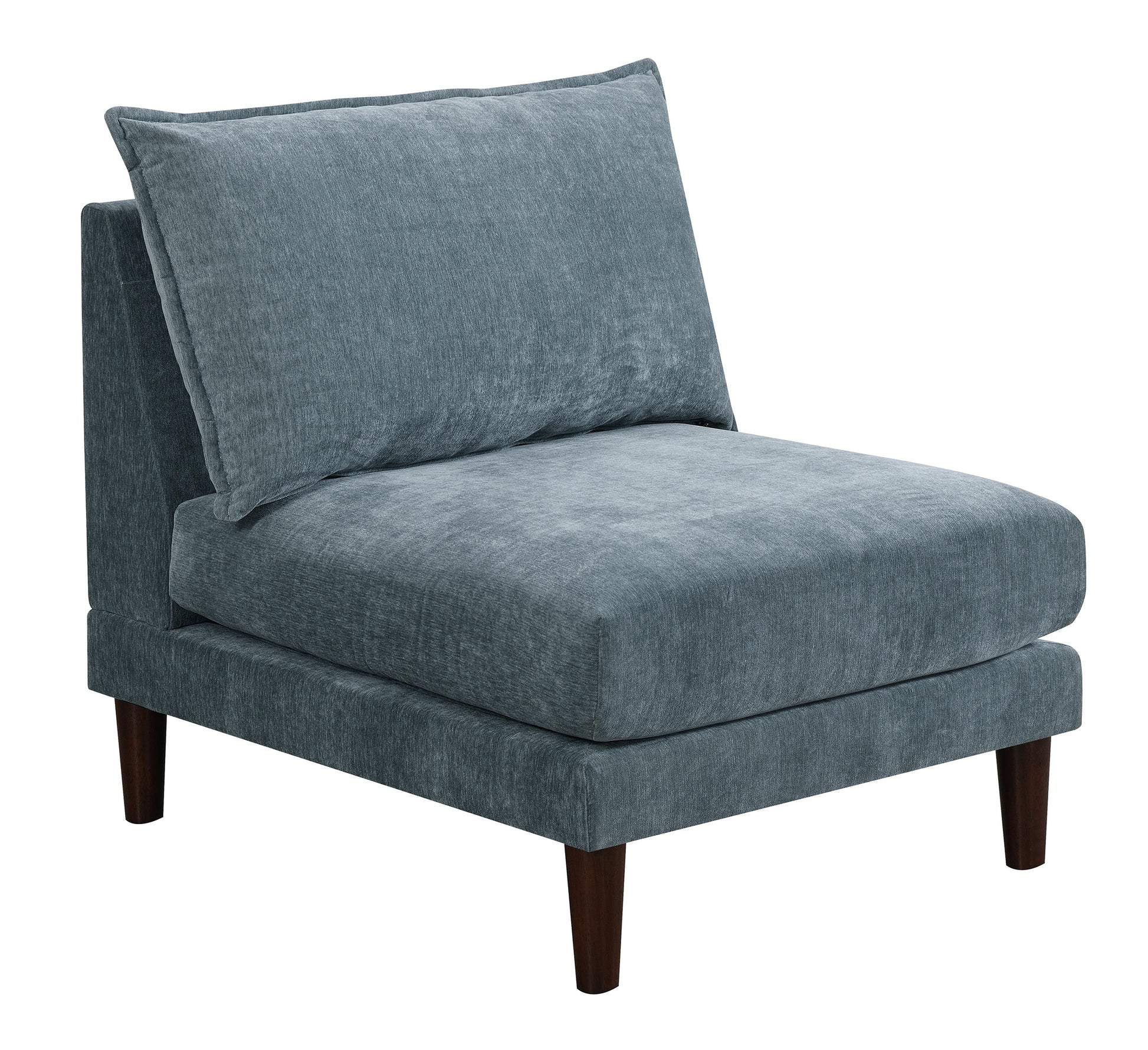Beautiful 5Pcs Modular Sectional Set 2X One Arm Chairs 2X Armless Chair 1X Ottoman Living Room Furniture Mineral Color Morgan Fabric Grayish Primary Living Space Cushion Back