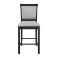 Charcoal Gray Finish Counter Height Chairs Set Of 2, Upholstered Seat And Back Casual Style Dining Kitchen Furniture Charcoal Grey Dining Room Casual Wood